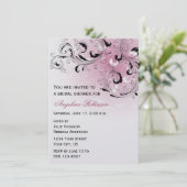 Roze Zwarte Abstracte Wervelingen Vrijgezellenfees Kaart (Staand voorkant)