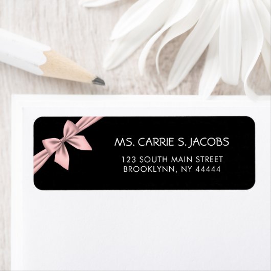 Roze zwarte achtergrond Vrijgezellenfeest Etiket (Insitu)