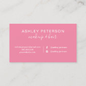 Roze zwarte acrylborstels moderne haarmake-up visitekaartje (Achterkant)