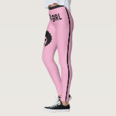 Roze Zwarte Afrikaanse Vrouwen Modern Schattige Tr Leggings (Links)
