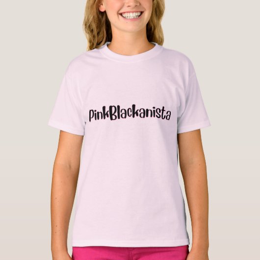 roze zwarte anista t-shirt (Voorkant)