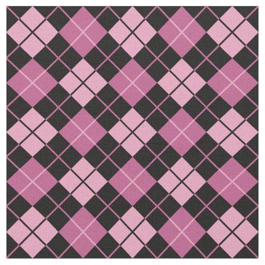 Roze-zwarte Argyle Stof (Close Up)