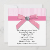 Roze Zwarte Baby Meisje Douche Kaart (Achterkant)