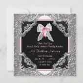 Roze Zwarte Baby Meisje Foto Aankondiging Geboorte (Achterkant)