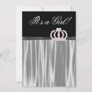 Roze Zwarte Baby Meisje Prinses Shower Kaart