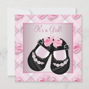 Roze Zwarte Baby Schoenen Roze Zwarte Baby Meisje Kaart