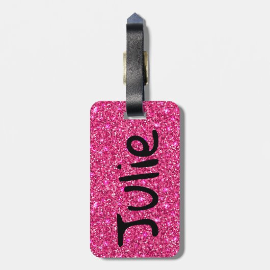 Roze zwarte Bagagelabel met spaarpjes (Achterkant verticaal)