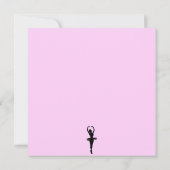 Roze & Zwarte Ballerina & Swirl Verjaardag Uitnodi Kaart (Achterkant)