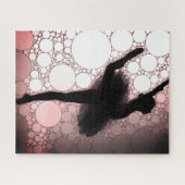 Roze zwarte balletdansende ballerina legpuzzel (Horizontaal)