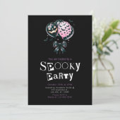 Roze zwarte ballonnen Moderne minimalistische Hall Kaart (Staand voorkant)