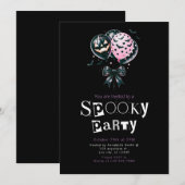 Roze zwarte ballonnen Moderne minimalistische Hall Kaart (Voorkant / Achterkant)