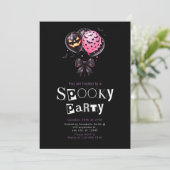 Roze zwarte ballonnen Moderne minimalistische Hall Kaart (Staand voorkant)