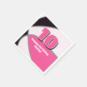 Roze Zwarte Basketbal Meisjes Sportviering Servet (Hoek)