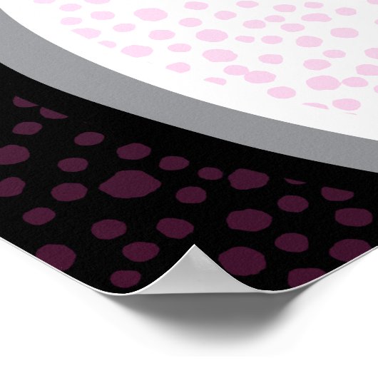 Roze Zwarte Basketbal Party Meisjes Verjaardag Wel Poster (Hoek)