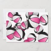 Roze zwarte basketballen meisjes verjaardagsfeestj kaart (Achterkant)