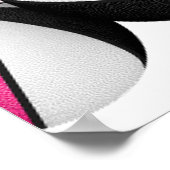 Roze zwarte basketballen meisjes verjaardagsfeestj poster (Hoek)