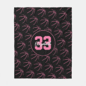 Roze zwarte basketballen patroon minimaal fleece deken (Voorkant)