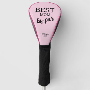 Roze zwarte Beste MOM door par Typografie Aangepas Golfheadcover