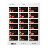 Roze & Zwarte Bloem Adreslabel Etiket (Full Sheet)