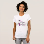 Roze/zwarte bloemen De bruid T-shirt (Voorkant volledig)