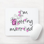 Roze/zwarte bloemen die gehuwd worden muismat (Met muis)