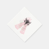 Roze & Zwarte Boho Chic Wilde EERSTE 1e Verjaardag Servet (Hoek)