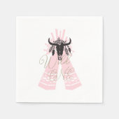 Roze & Zwarte Boho Chic Wilde Eerste Verjaardagsfe Servet (Voorkant)