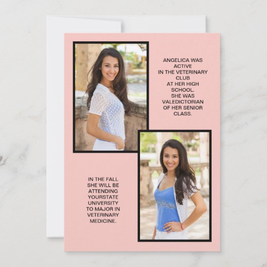 Roze Zwarte Boog Fotoklasse van 2024 Afstuderen (Achterkant)