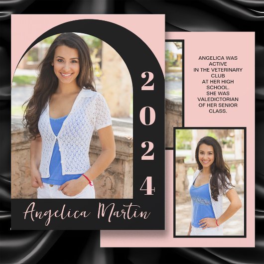 Roze Zwarte Boog Fotoklasse van 2024 Afstuderen