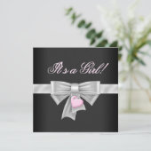Roze Zwarte Boog Hart Roze Zwart Baby shower Kaart (Staand voorkant)