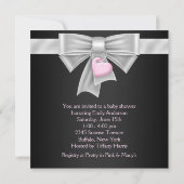 Roze Zwarte Boog Hart Roze Zwart Baby shower Kaart (Achterkant)