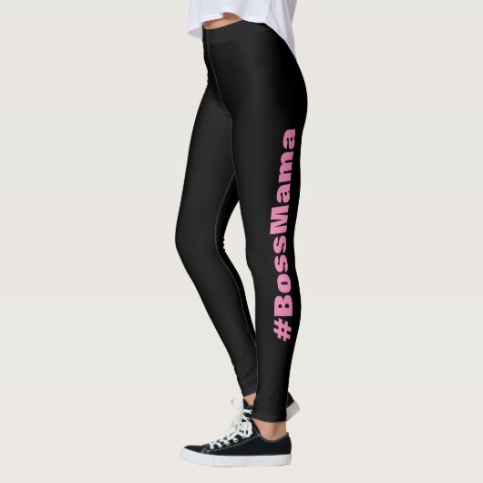 Roze zwarte boss Mama Personalized Apparel Leggings (Links)
