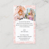 Roze Zwarte Brushstroke Kiss Fotobestelling Dank u Visitekaartje (Achterkant)