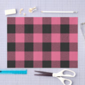 Roze & Zwarte Buffalo Geruite Plaid Landelijk Tissuepapier (Craft)