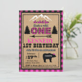 Roze zwarte Buffalo Pset Girl Birthday Kaart (Staand voorkant)