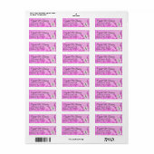Roze, zwarte Butterfly Return Address Labels (Full Sheet)