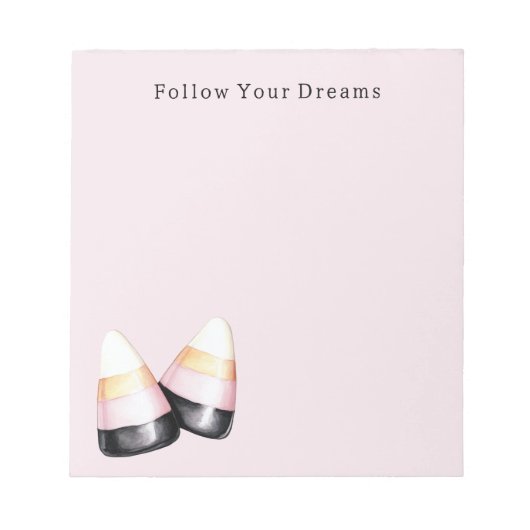 Roze Zwarte Candy Corn Notitieblok (Voorkant)