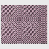 Roze zwarte checker hartpatroon cadeaupapier (Vlak)