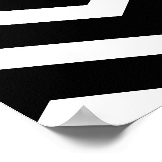 Roze zwarte Chevron Monogram Poster (Hoek)