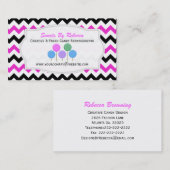 Roze, zwarte Chevron Pattern: Snoep Visitekaartje (Voorkant / Achterkant)