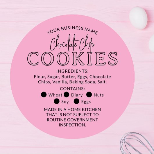 Roze Zwarte Chocolade Cookies Cottage Law Sticker