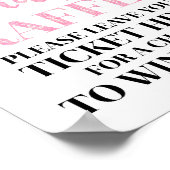 Roze zwarte Confetti, luierridder, Baby shower Poster (Hoek)