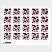 Roze & Zwarte Cowgirl Laatste Rodeo Bachelorette Vierkante Sticker (Vel)