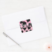 Roze & Zwarte Cowgirl Laatste Rodeo Bachelorette Vierkante Sticker (Envelop)