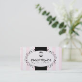 Roze zwarte cupcake Visitekaartje kookbakkerij (Staand voorkant)