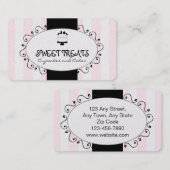 Roze zwarte cupcake Visitekaartje kookbakkerij (Voorkant / Achterkant)