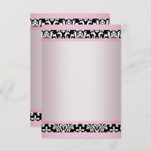 Roze Zwarte Damast Sjabloon (Voorkant / Achterkant)