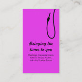 Roze & zwarte dames DJ promoter visitekaartje (Achterkant)