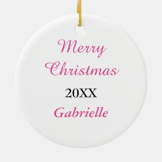 Roze zwarte danseres persoonlijke kerstmis keramisch ornament (Achterkant)