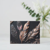 Roze & Zwarte Decoratieveren Briefkaart (Staand voorkant)